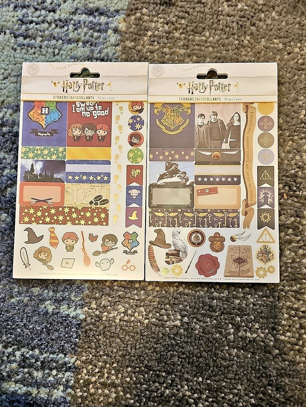 Harry Potter Sticker Sheets Set of 2 Gold & Purple